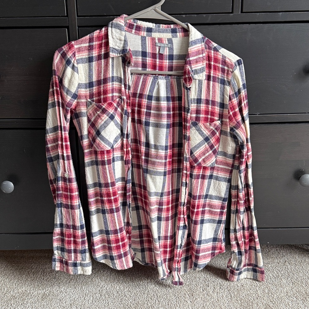 Charlotte Russe plaid flannel button down